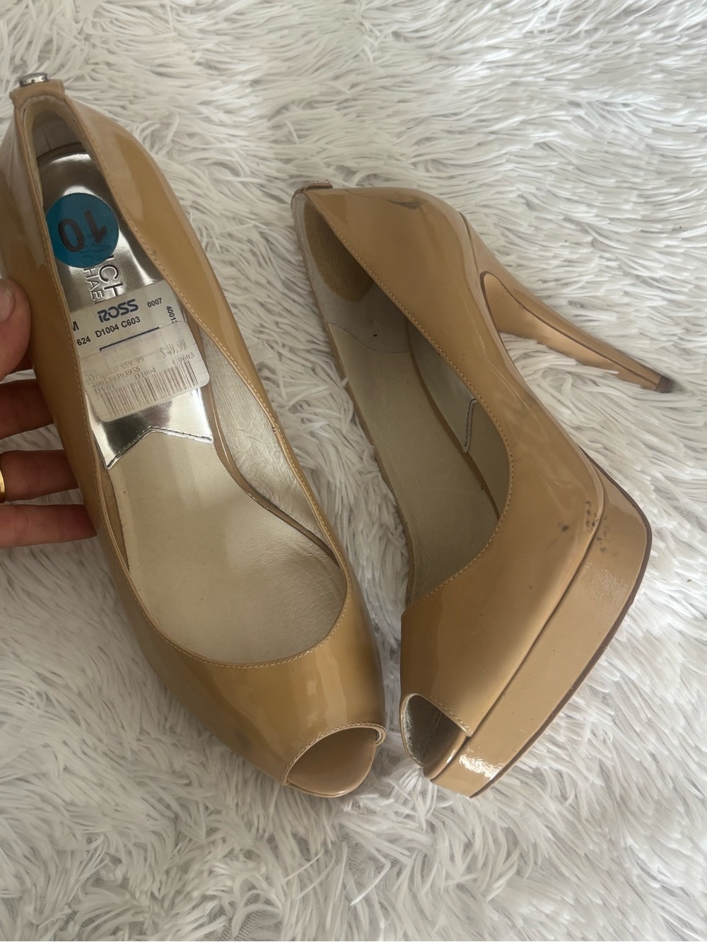 Michael kors Nude Patent Peep-Toe Pumps
